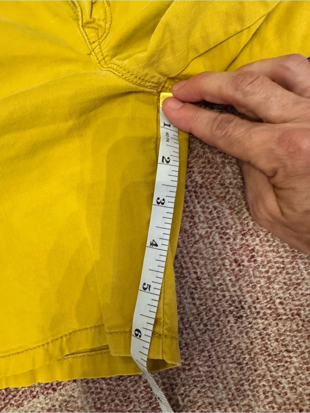 Gap low slung sulpha green/yellow soft chinos 6inch inseam size 6/28